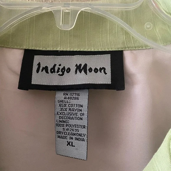 Indigo Moon Embroidered Floral Jacket Green XL - Picture 3 of 6